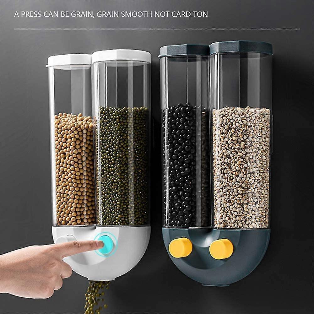 Rangement Aliments Secs 10 Litres RainWeel Distributeur De Céréales Mural - 10 L - 5 Grilles Rangement Cuisine Pratique Avec Doseur
