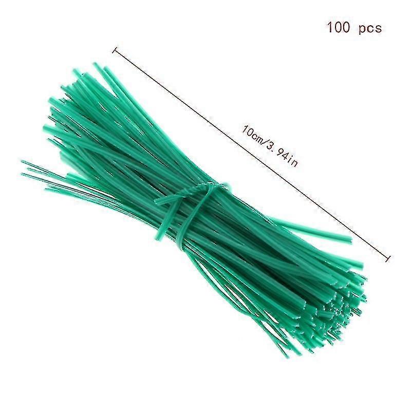 100 Pcs Garden Coated Twist Wire String Tie Plant Support Plastic Strap Cables