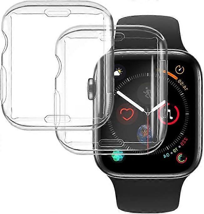 2 Pack Transparent Case Compatible with Apple Watch 40mm 4 5 6 SE Series Screen Protector Soft TPU Cover Case