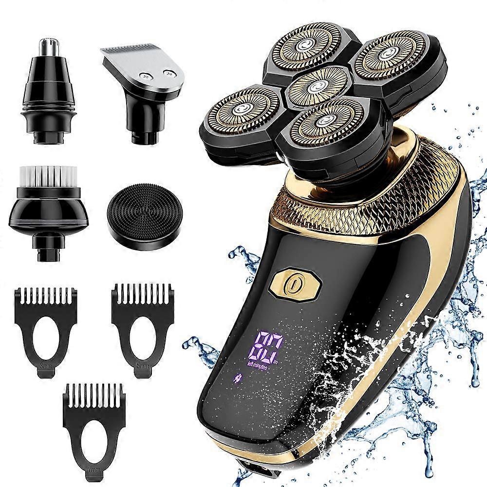 Head Shavers for Bald Men-Electric Razor for Men with LED Display, Faster-Charging 5D Floating Waterproof Mens Shaver