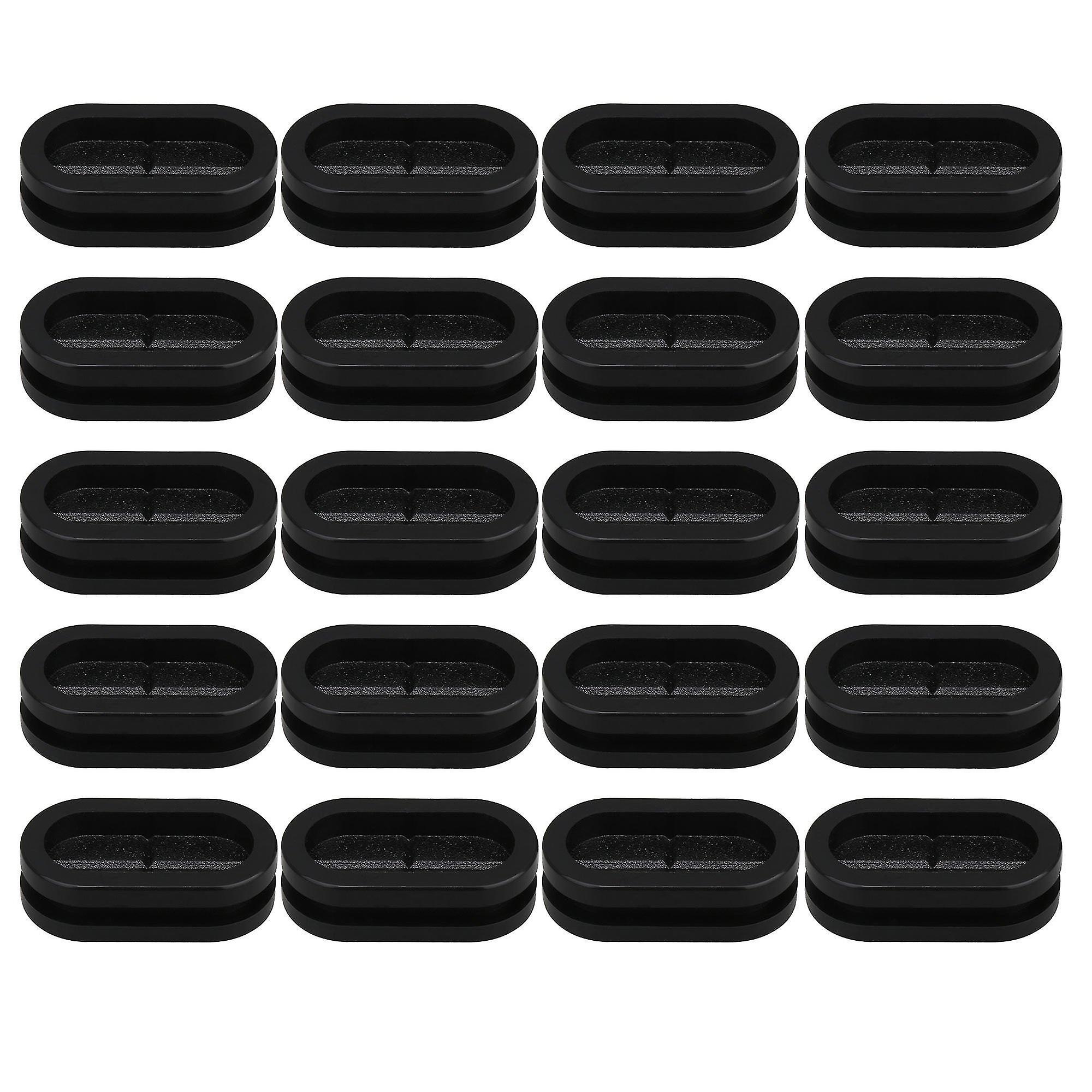 Fils Capuchons Écrous 20pcs 12x26mm Double Face Obturation Fermé Ovale Caoutchouc Fil Oeillets