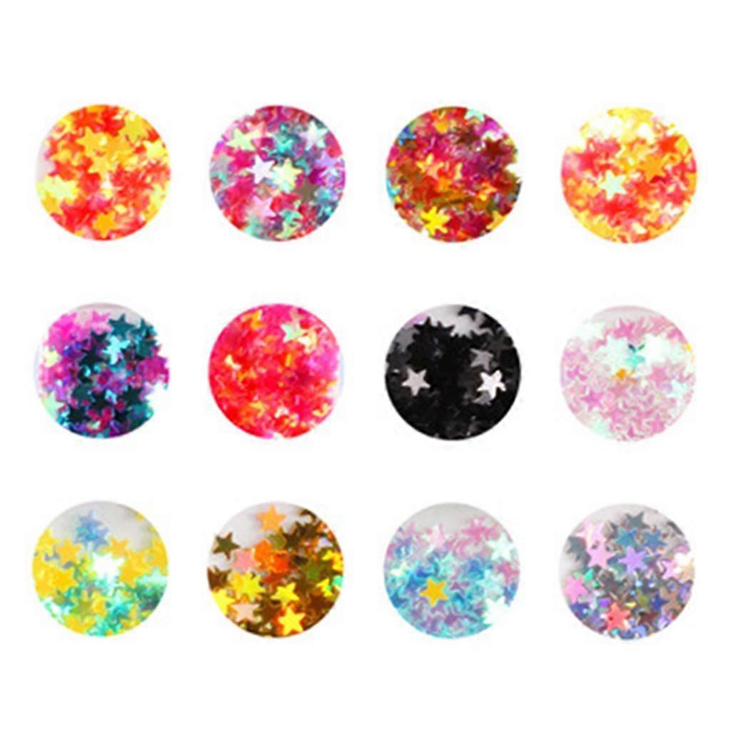 2x DIY Nail Sequins 3D Foil Sequins Flake Flakes Manicure Nail Art Makeup