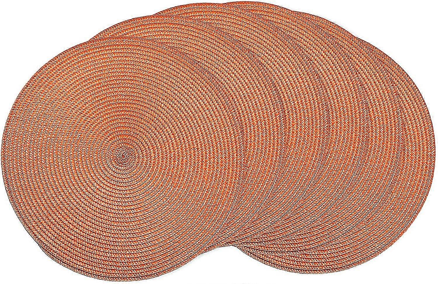 Sets de table ronds tressés Tapis de table ronds de 15 pouces pour tables à manger Chaleur tissée