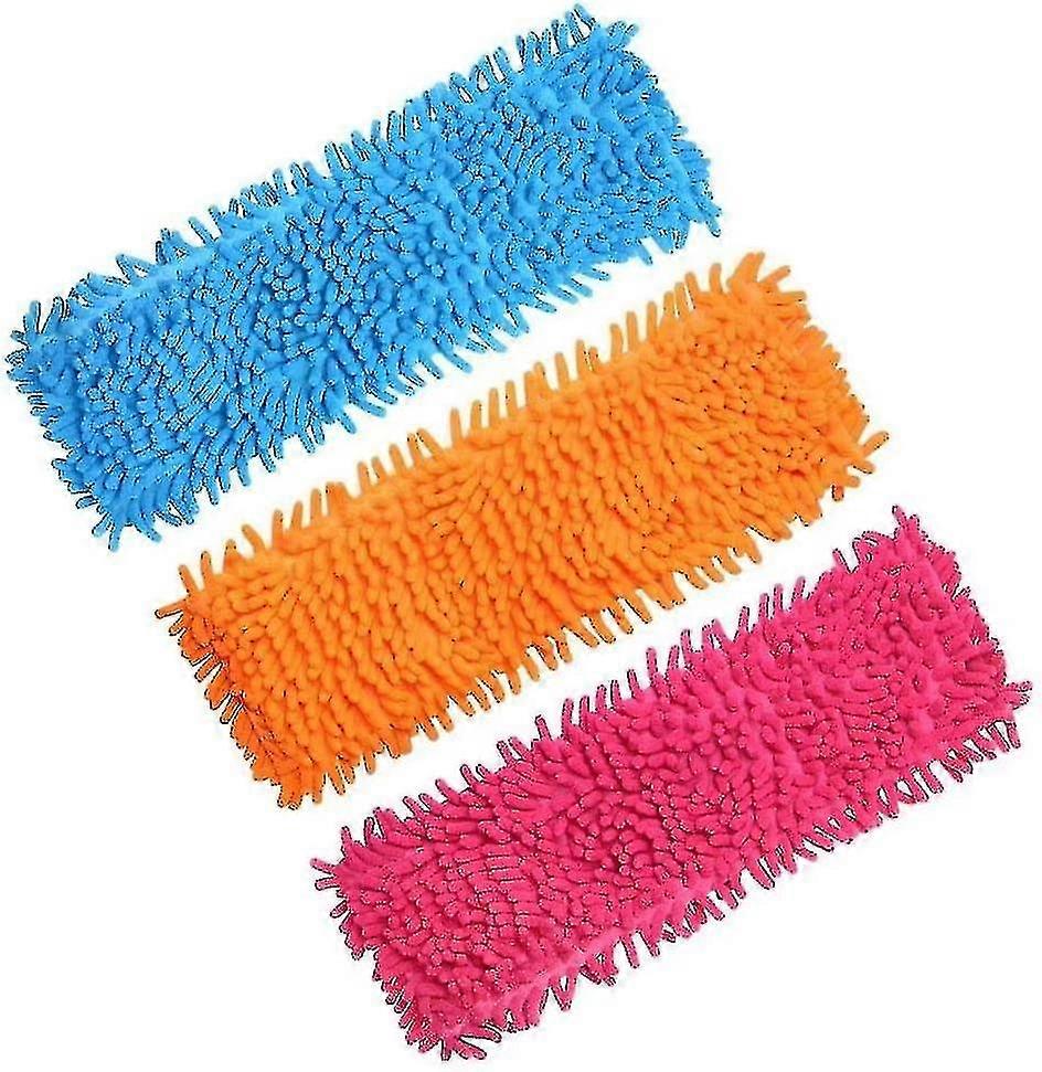 3pack Microfiber Cleaning Mop Pads,flat Floor Dust Mop Heads Replacement 40x12cm