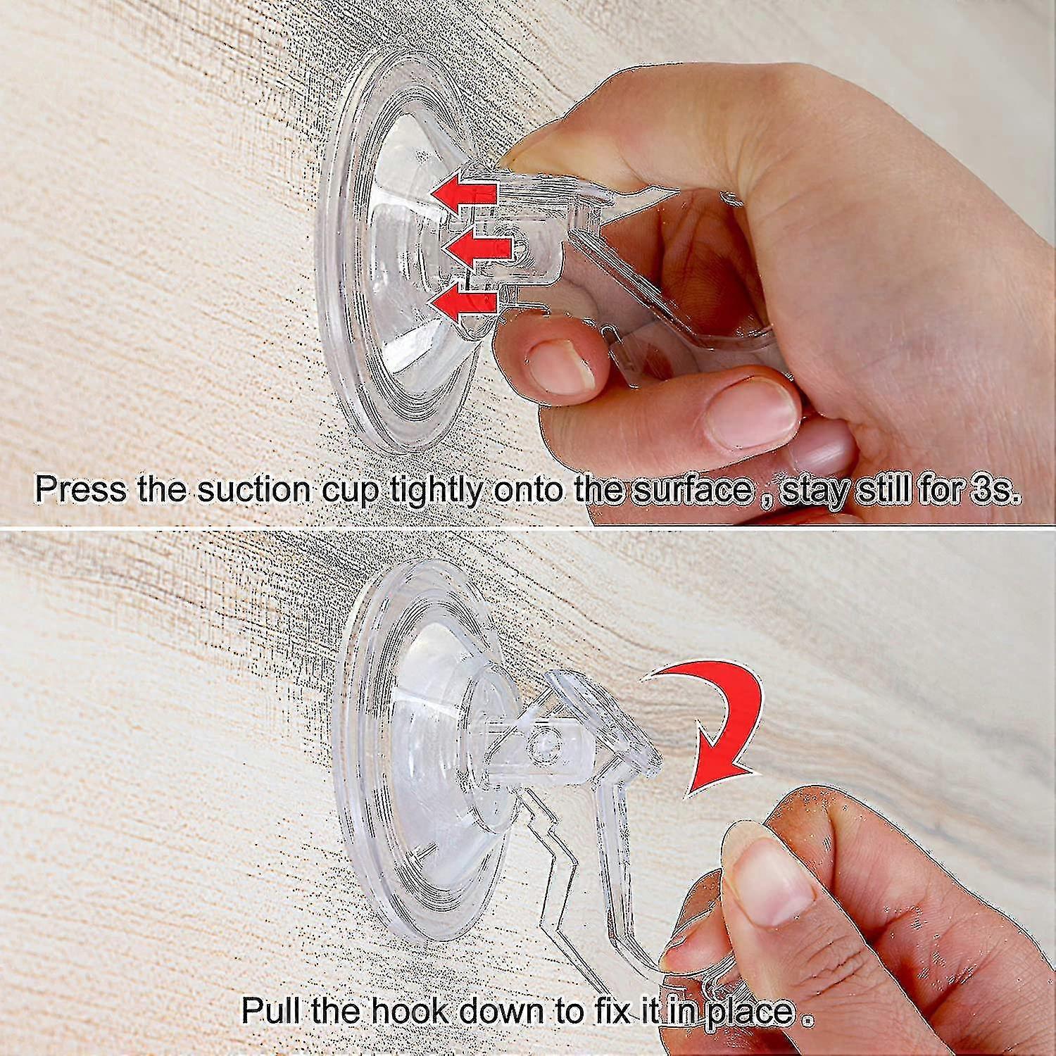 Γάντζος φλυτζανιών αναρρόφησης, σύνολο 6 αγκιστριών φλυτζανιών αναρρόφησης, ικανότητα φορτίων 3kg, διαφανής