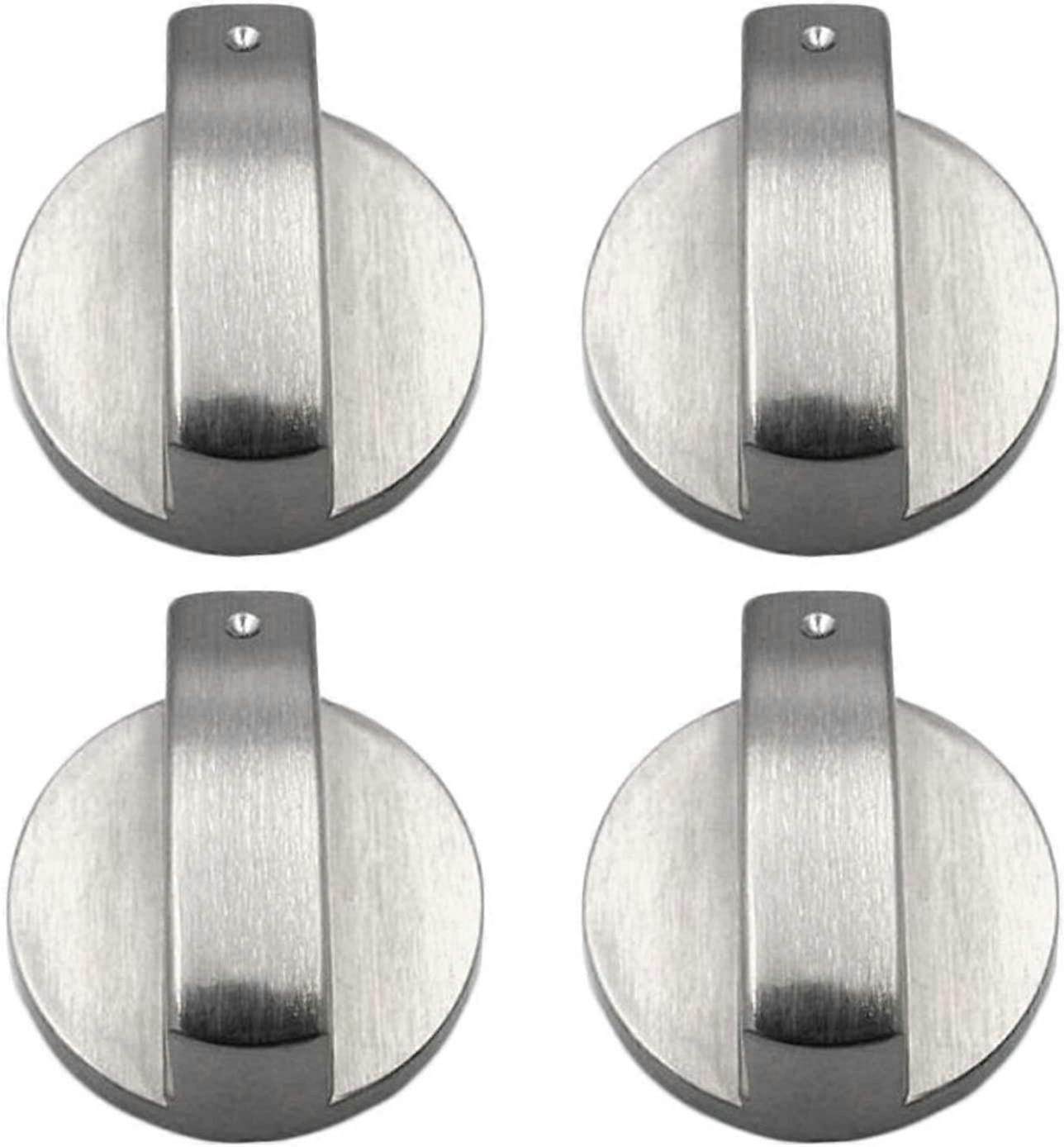 ガスストーブノブ - 4個 - 金属 - 6mm - シルバーカラー - 調節可能なノブ