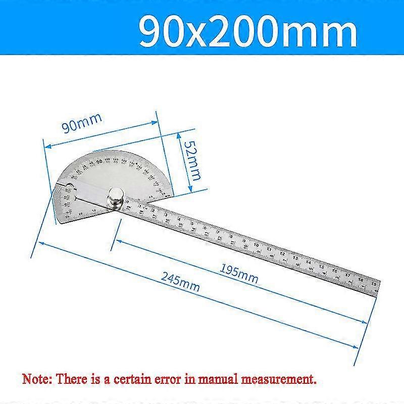 Stainless Steel Round Head 180 Degree Protractor Angle Finder Rotary Measuring Ruler Machinist Tool Craftsman Ruler
