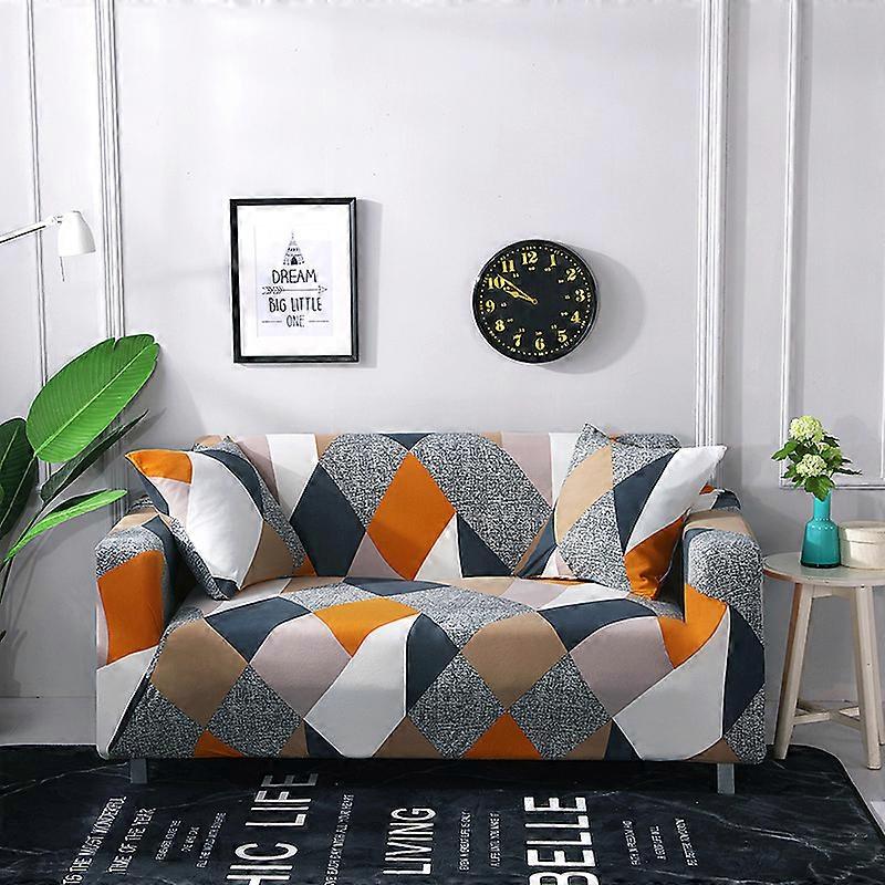 Stretch Sofa Cover Printed Couch Covers Armchair Slipcovers for Cushion Couches Sofas Elastic Universal Furniture Protector with 2 Pillowcase, Anti ca