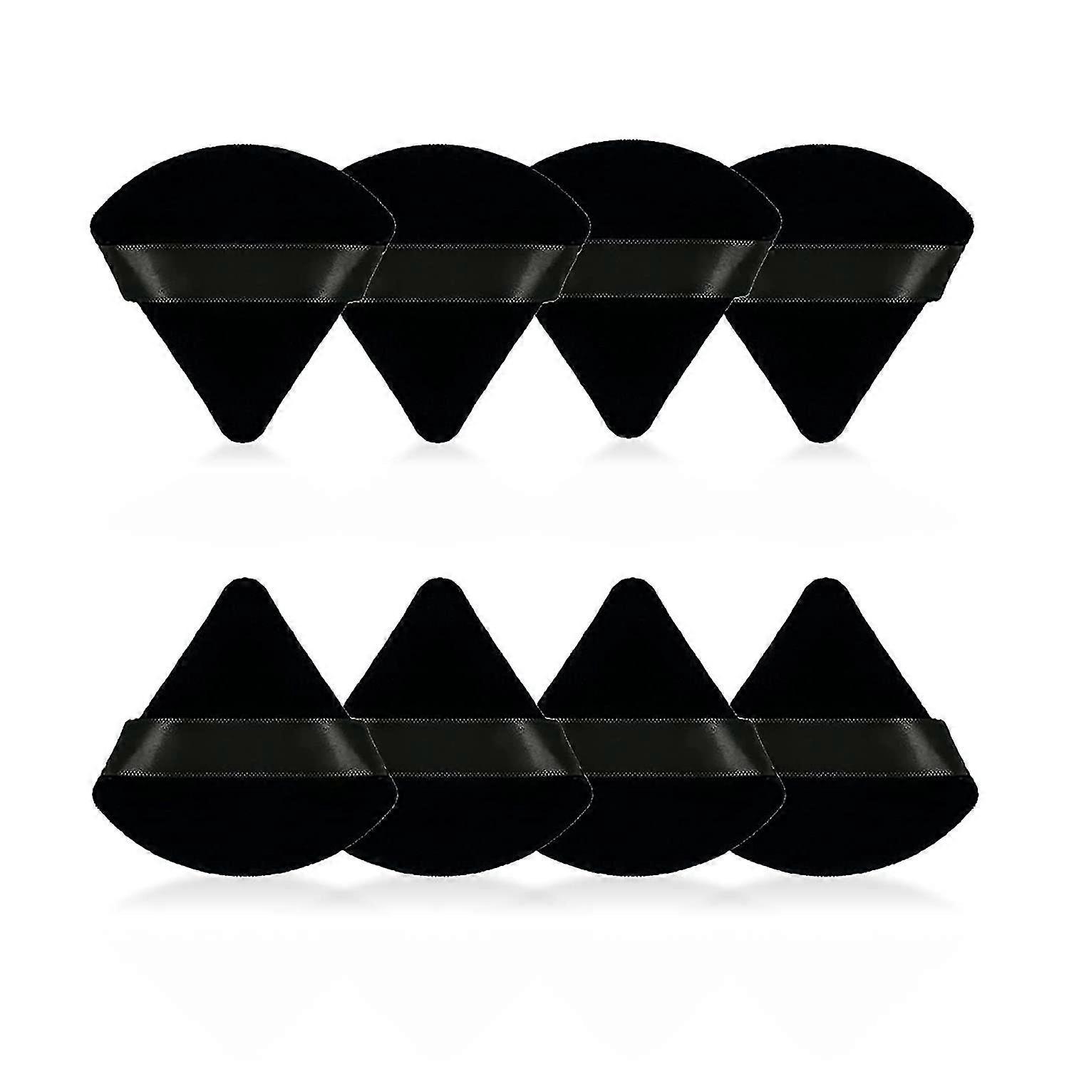 8st triangulära pulverpuffmakeupsvampar, gjorda av supermjuk sammet