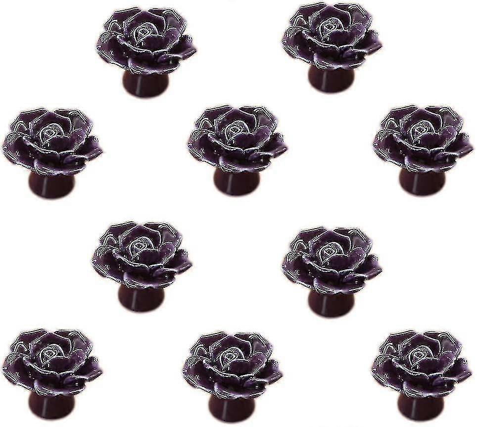 Virágkerámia ajtógomb er tábla er húzza s 10 csomag