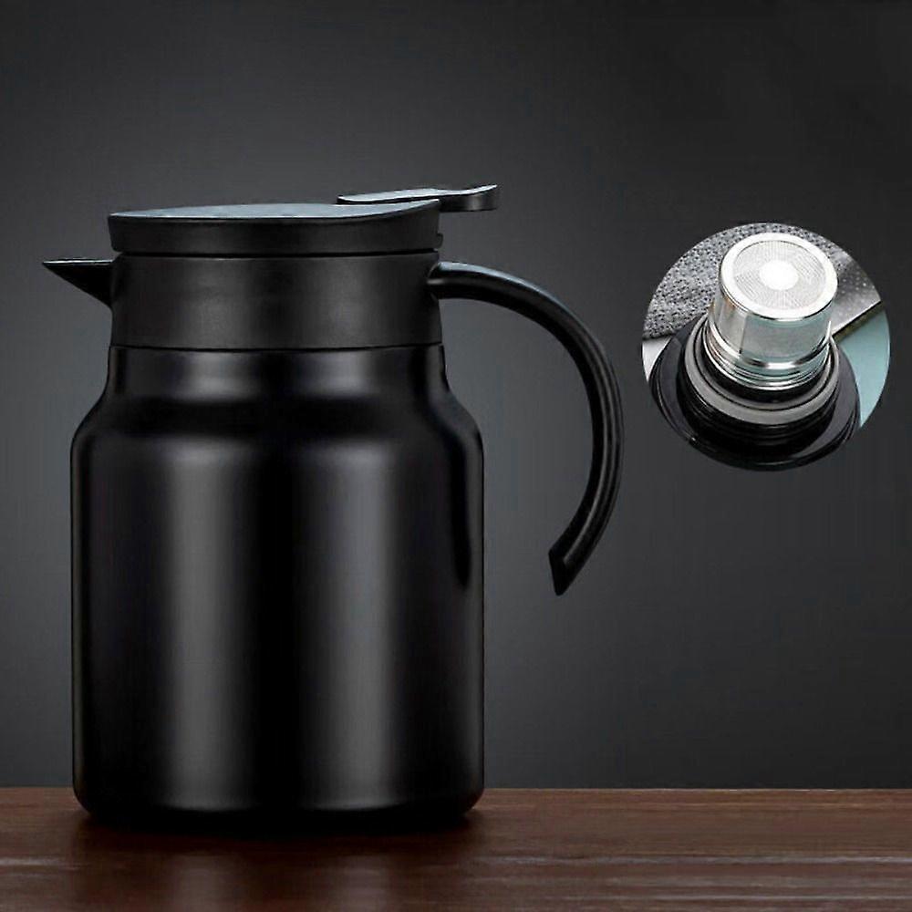 1pc 27.05/33.81oz Thermal Coffee Pot, Heat-preserving With Filter, Double-layer Travel Kettle, Large Capacity Insulation Stewing Teapot, For Home Rest