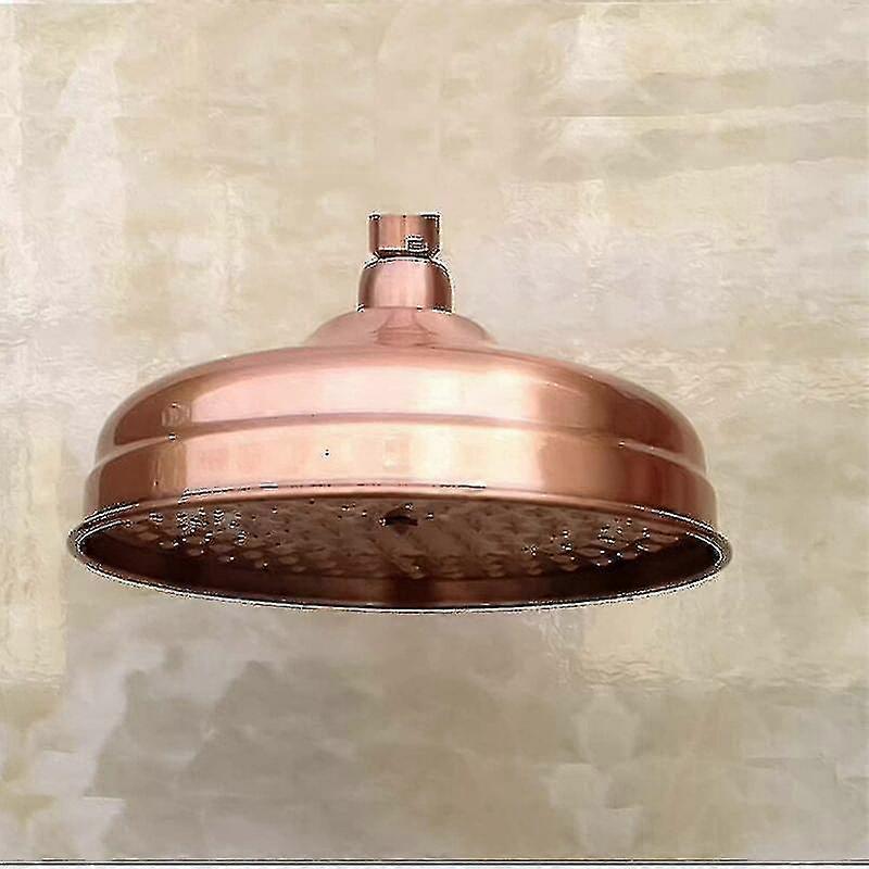 Gold Rain Shower Head 20cm (8 Inch) Diameter High Pressure Fixed Shower Head with Adjustable Angle - Copper