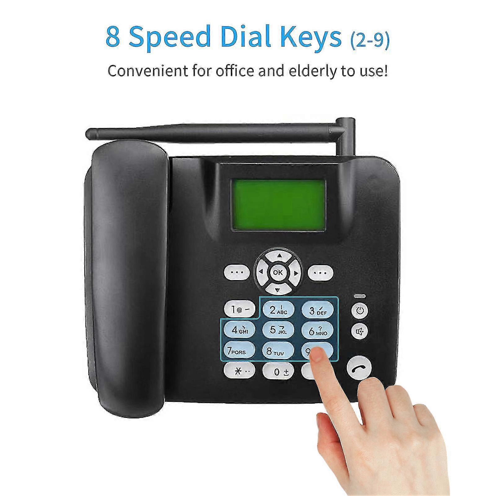 High Quality Fixed Wireless Phone 4G Desk Phone Support Gsm 85090018001900Mhz Sim Card Cordless Telephone With Antenna Radio Clock