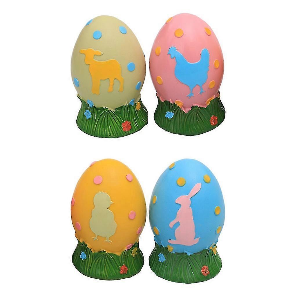 4pcs Easter Egg Ornament Glowing Resin  New Year Party Background