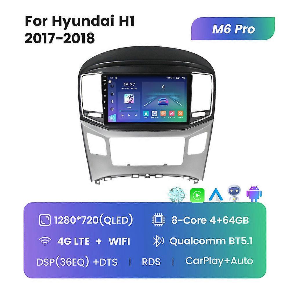 Autoradio Multimedia Video Player GPS Navigation Android 12 8G + 128G Für Hyundai H1 2017-2018 Eingebautes Carplay Auto WiFi DSP RDS