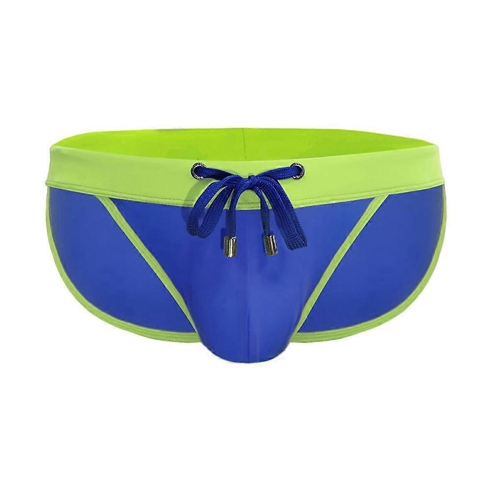 European And American Men's Sexy High Fork Triangle Swim Trunks Fashion Color Matching Simple Beach Low Waist Triangle Bikini Me