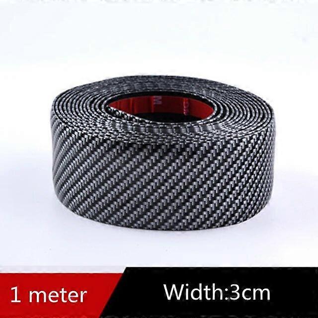 Motor Vehicle Parts Car Stickers Anti Scratch Car Door Sill Protector Stickers Carbon Fiber Car Threshold Protection Bumper Film Sticker 3cmX1m New