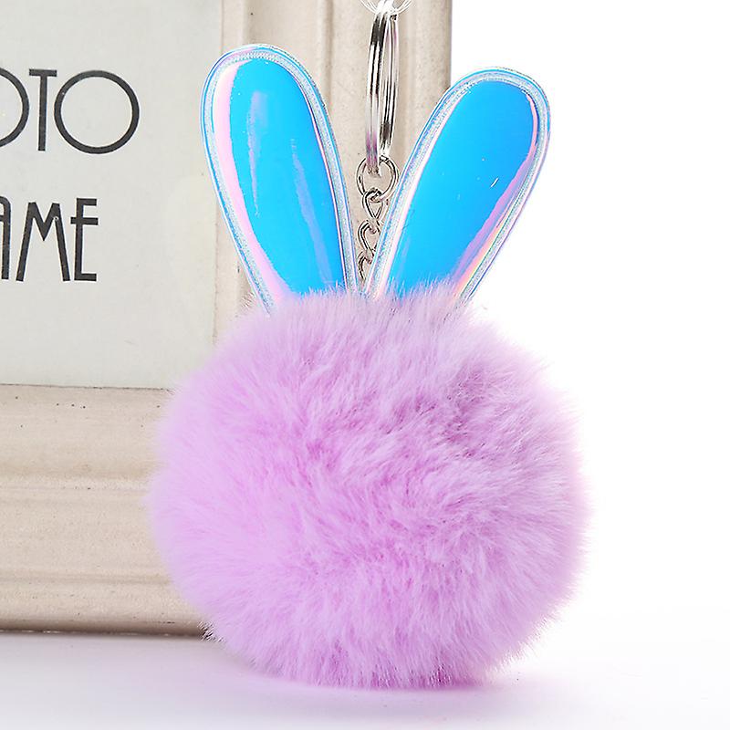 Cute Rabbit Ear Hair Ball Key Chain Pendant