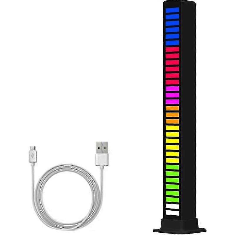 Rgb Music Level Meter - Sound Control - Rgb Led Light - Rhythm Control, Led Music Sync Light Strips, Rgb Voice-activated Pickup Rhythm Lights Black