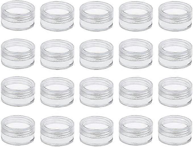 20 个 5ml 迷你空塑料化妆品罐透明圆形旅行样品罐面霜样品化妆品闪光储存