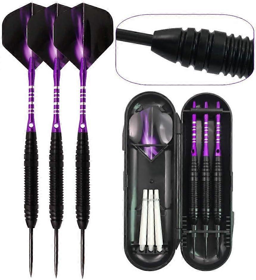 3 Pack Steel Darts Set with Aluminum Shafts and Flights including Case, Professional Metal Dart Tip set for Tournaments