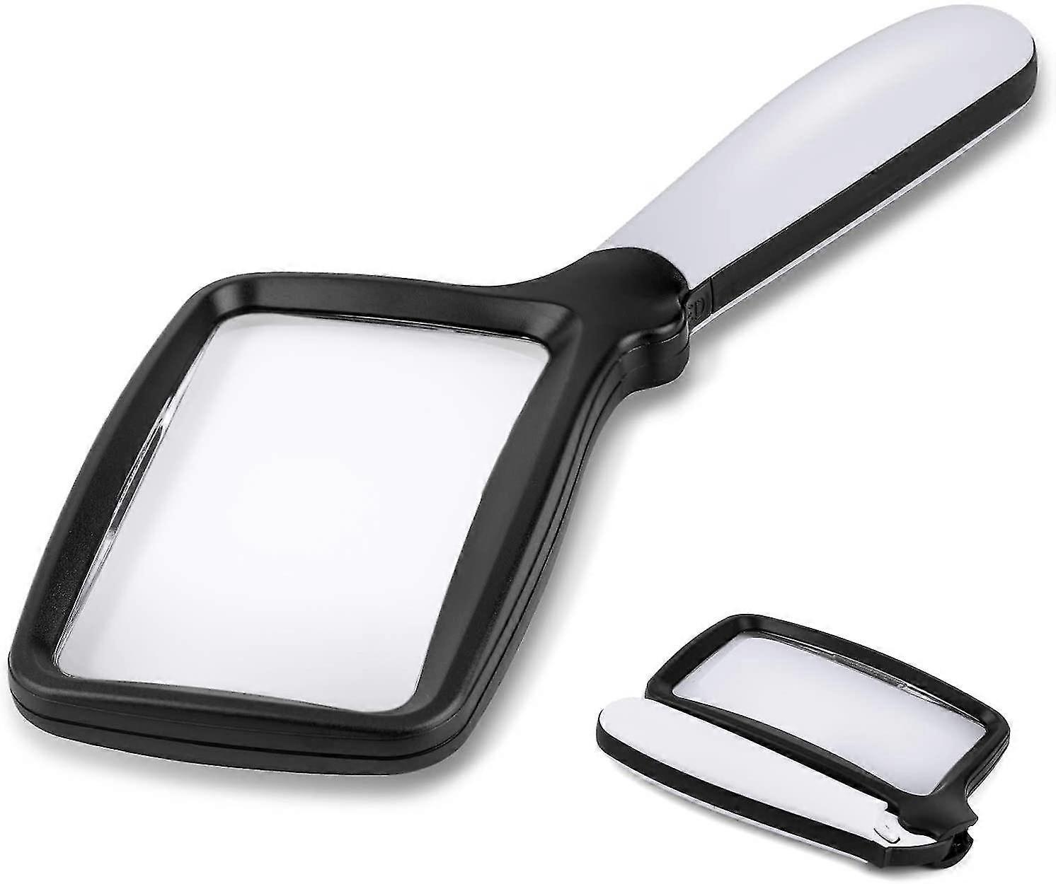 Folding Handheld Magnifying Glass With Light, 3x Large Rectangle