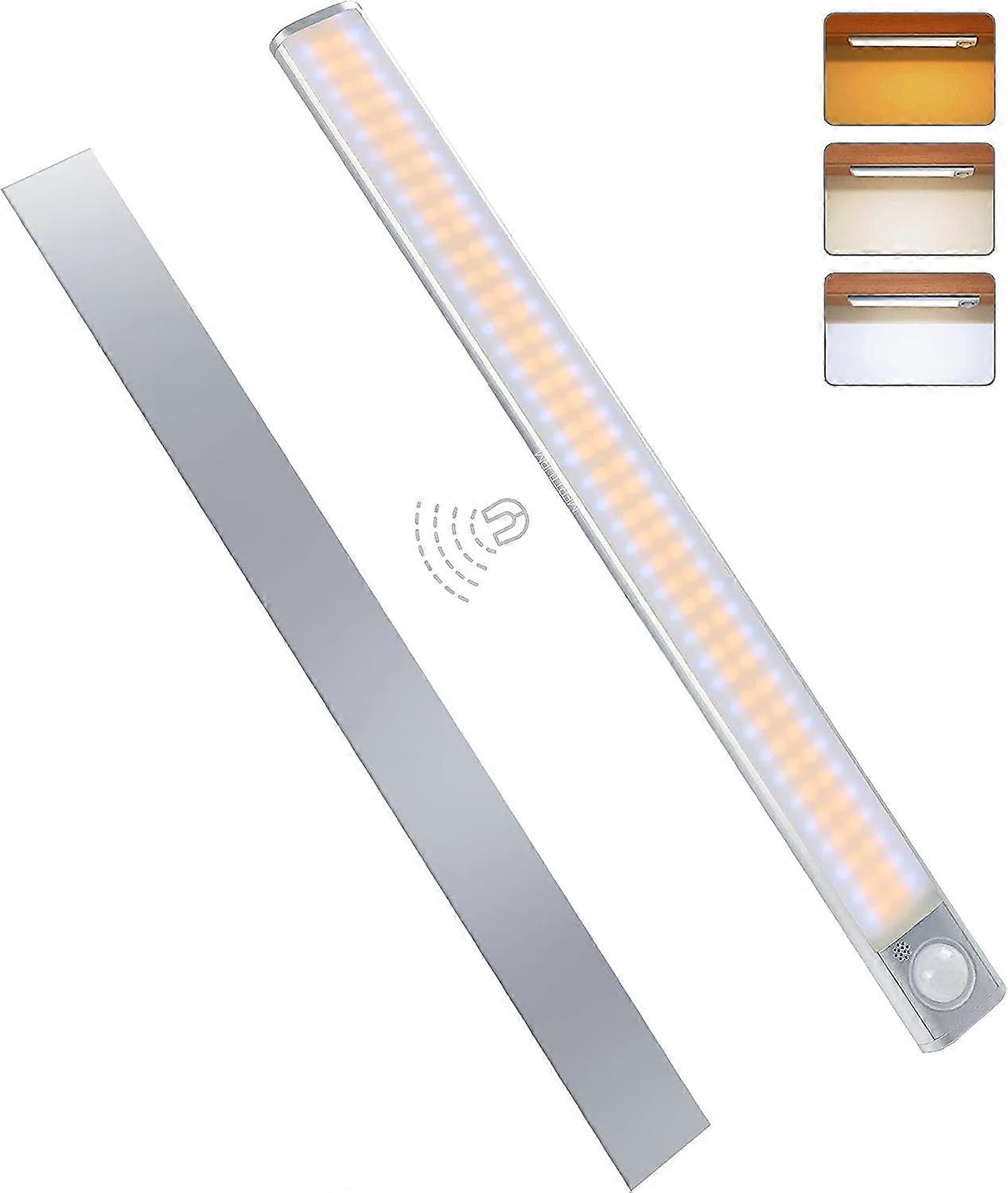 160LED Closet Light, Motion Sensor Light, Adjustable Brightness with 3 Colors, USB Rechargeable, Wireless, Suitable for Cabinets, Kitchens, Hallways,