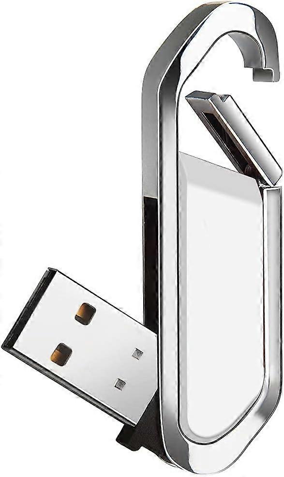 USB 64GB Portable Memory Stick with Keychain USB 2.0 Flash Drive for External Data Storage, White