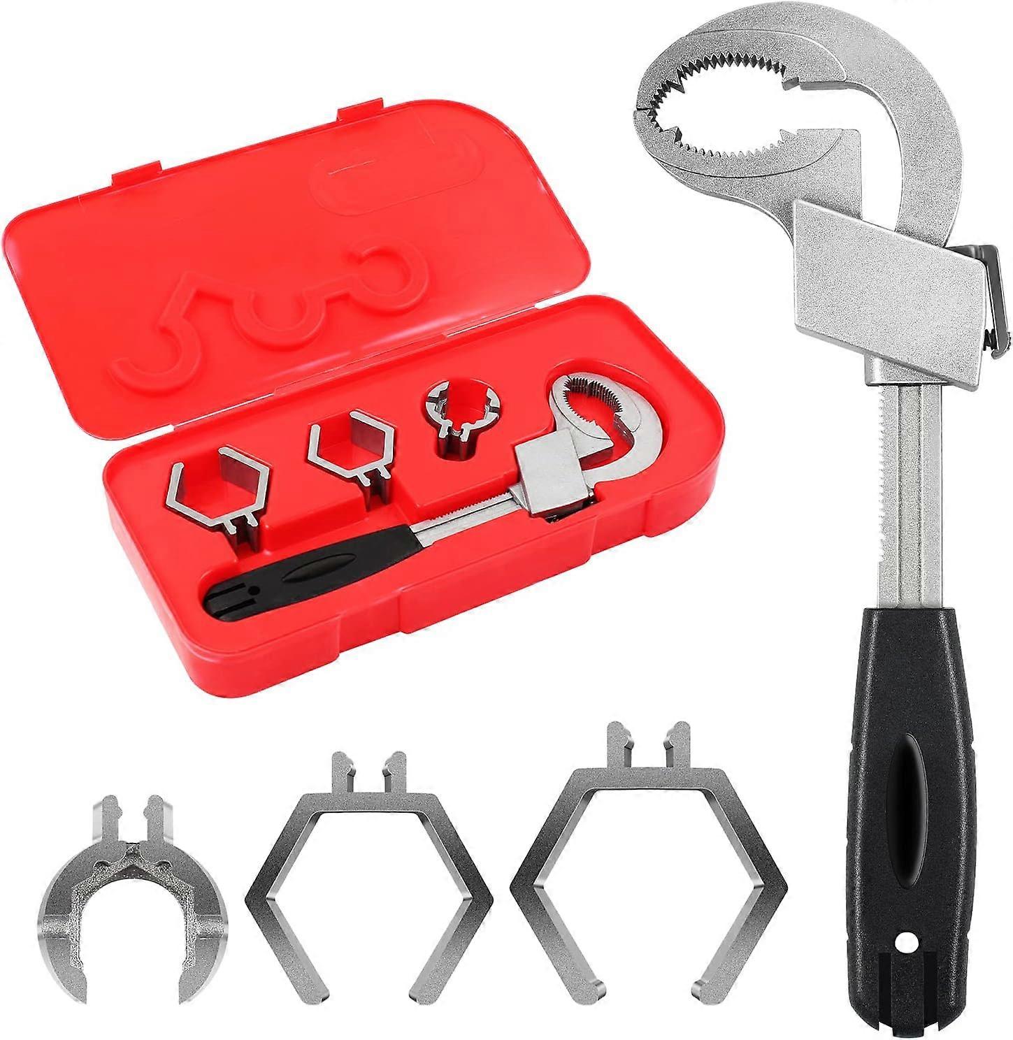 Four-in-one multi-function faucet wrench bathroom multi-function wrench universal adjustable double-ended wrench