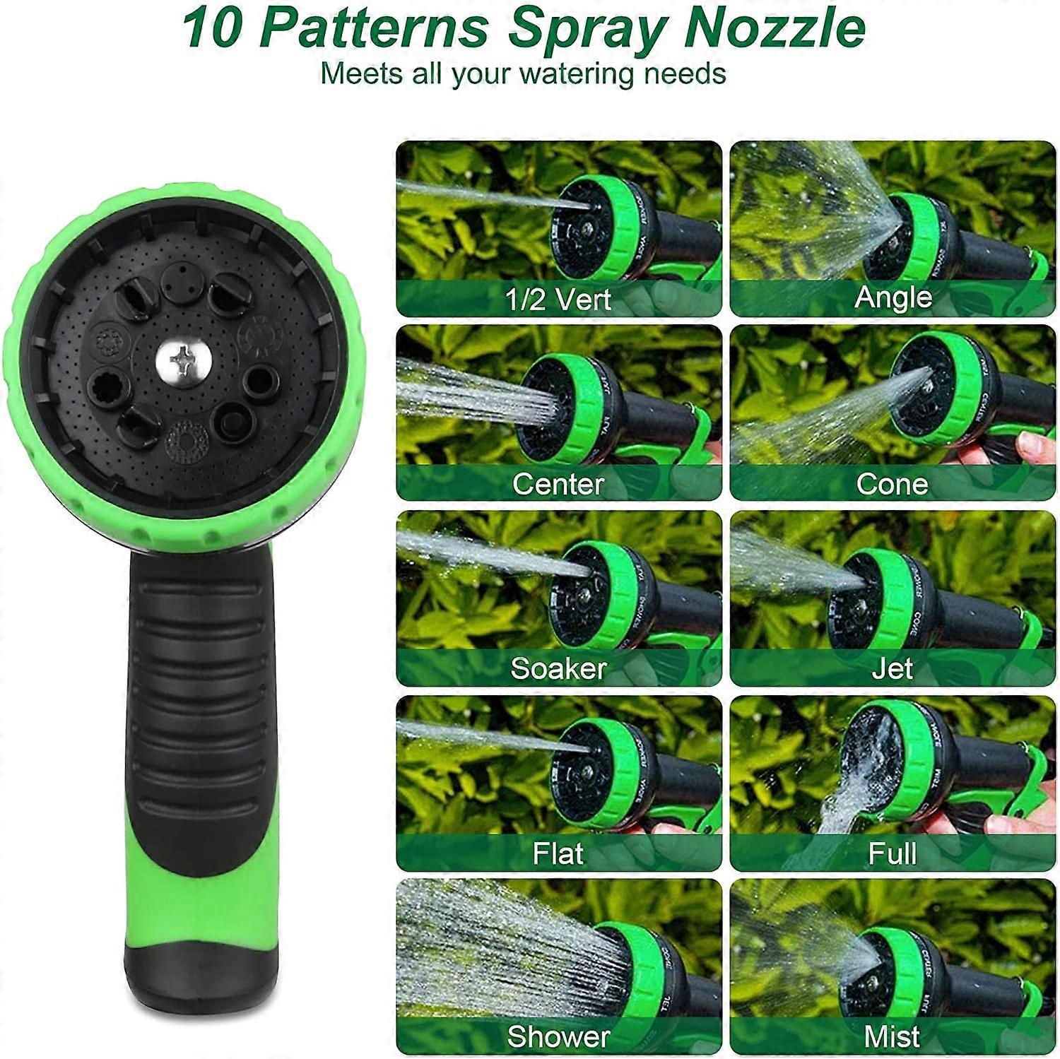 Gmjay Tubo da Giardino Espandibile, Tubo da Giardinaggio per Acqua con Ugello per Spruzzatore in Lega a 9 Funzioni Tubo Flessibile per Acqua con Raccordi in Ottone Massiccio,100FT