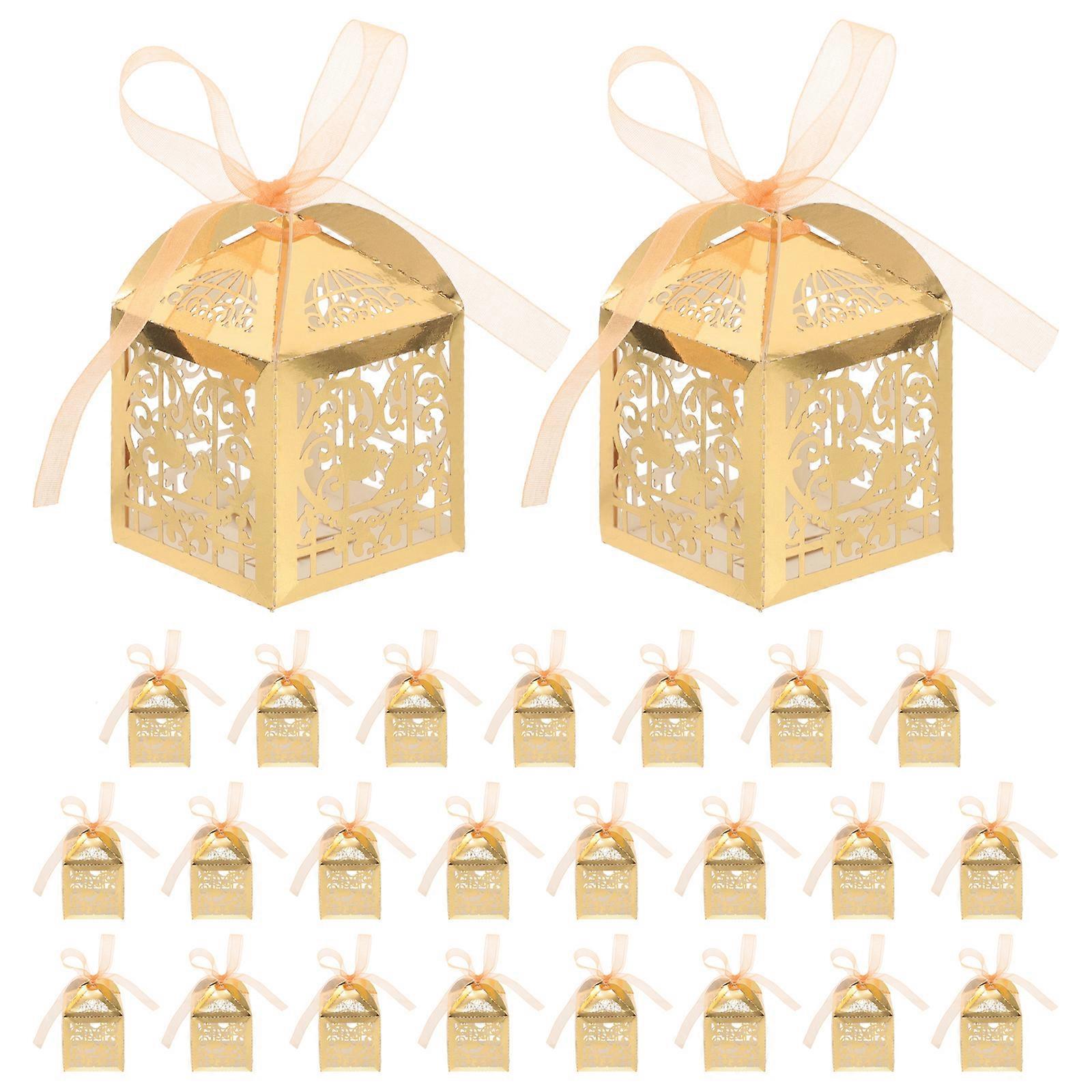 25pcs  Hollow Candy Packaging Boxes Small Sweets Boxes Wedding Candy Boxes Retro Boxes