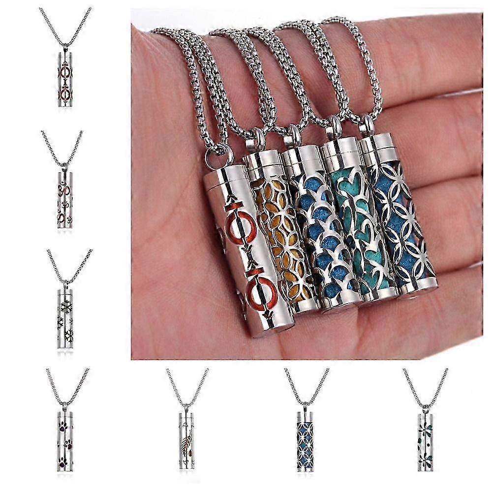 Collana con ciondolo in acciaio inossidabile per aromaterapia, medaglione, profumo, diffusore di aromi