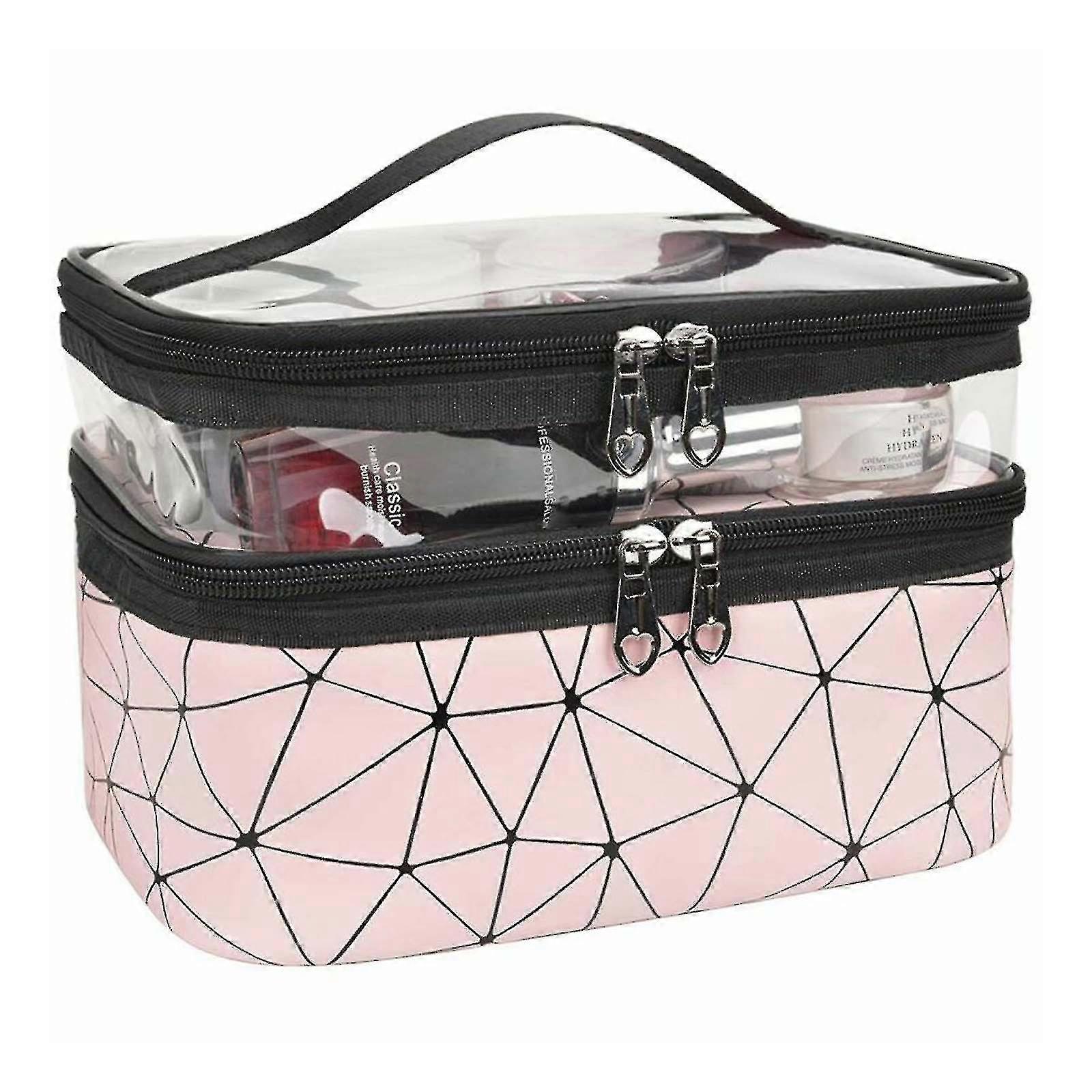 Large Cosmetic Case Makeup Bag Storage Box Handle Organizer