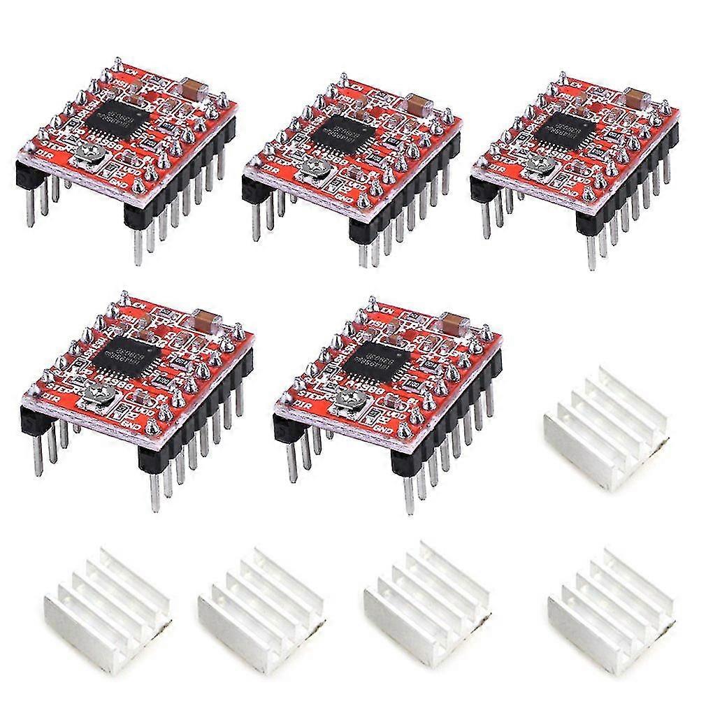 5pcs A4988 Stepstick Stepper Motor Driver Module With Heat Sink For 3d Printer Reprap Suitable-MXBC