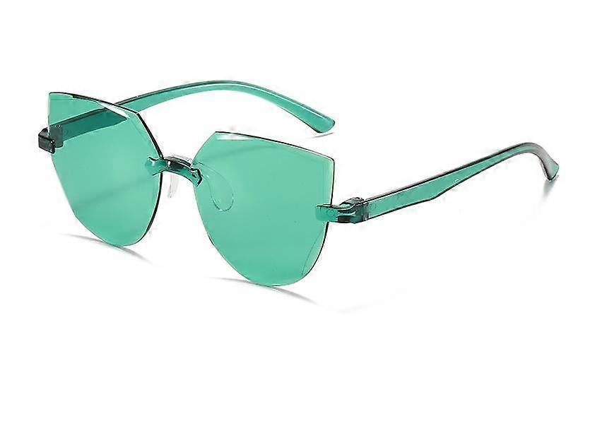 Ladies Cat Ear Óculos de Sol Sem Moldura Geleia Transparente Óculos de Sol Retrô Tudo-em-um Ocean Piece Candy Color Óculos de Sol