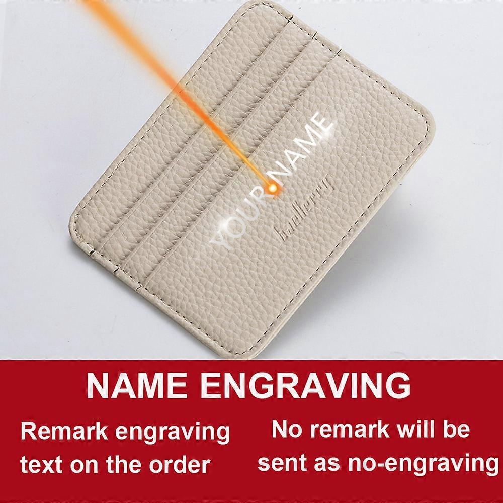 2021 Unisex Card Holder Slim Wallet Name Customized Photo Holder Hight Quality PU Leather ID Card Holder For Men and Women
