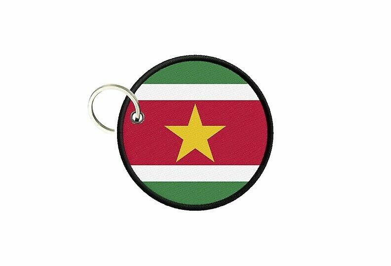 Keychain keys flag suriname printed round round round