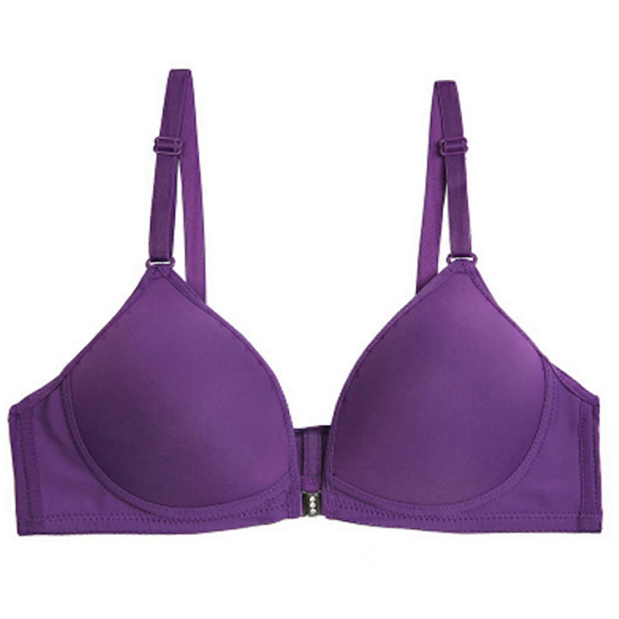 Womens Front Closure Bra Gather Lingerie Bralette Soft Cup Brassiere Underwear