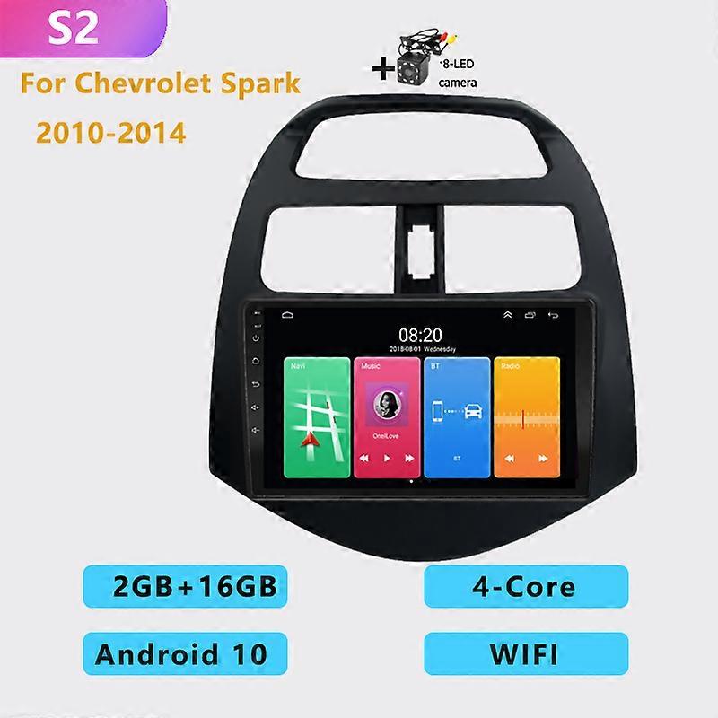 2 DIN 4+64G 4G+WIFI Auto android 10.0 car radio multimedia player Carplay GPS navigation NO DVD For Chevrolet Spark 2010-2014