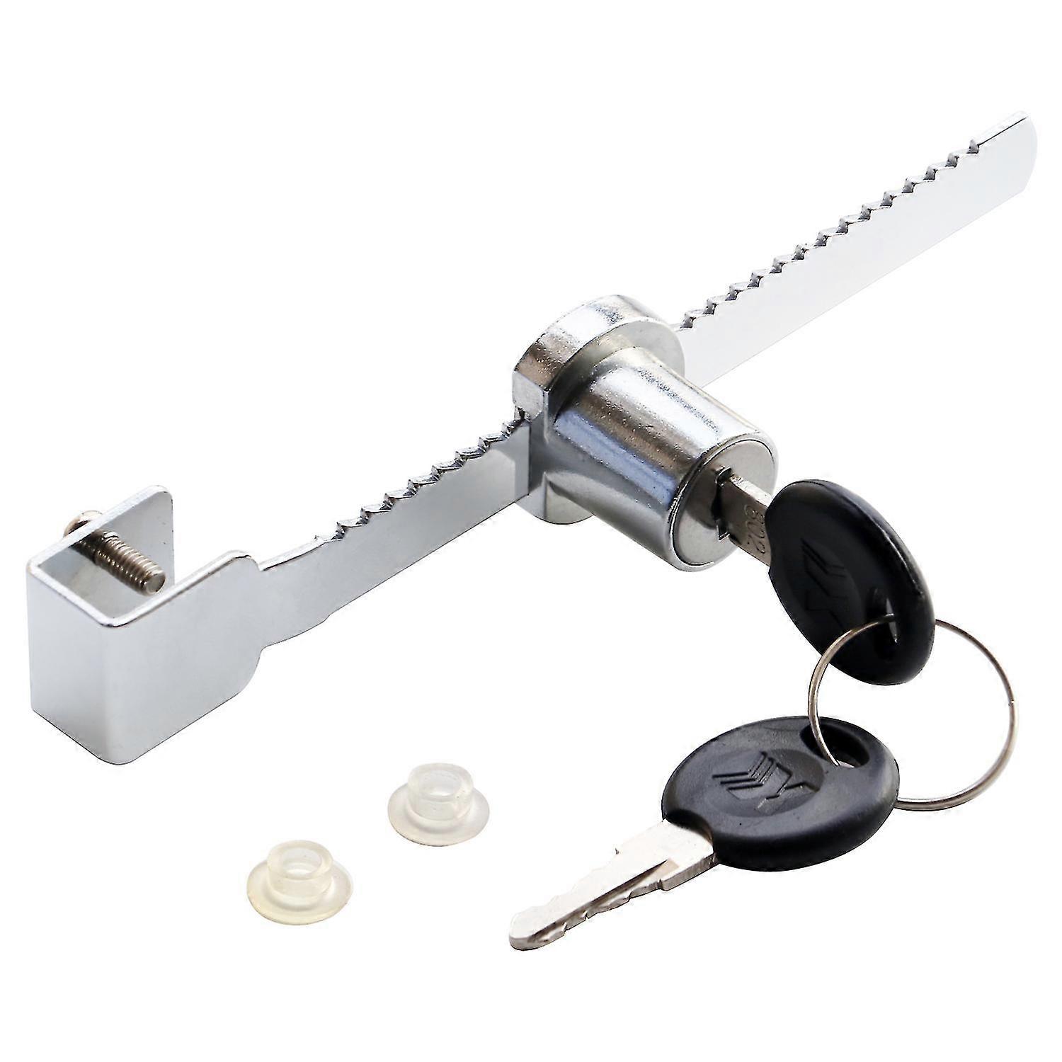 Silver Easy Install Glass Display Showcase Cabinet Slide Lock with Dual Keys