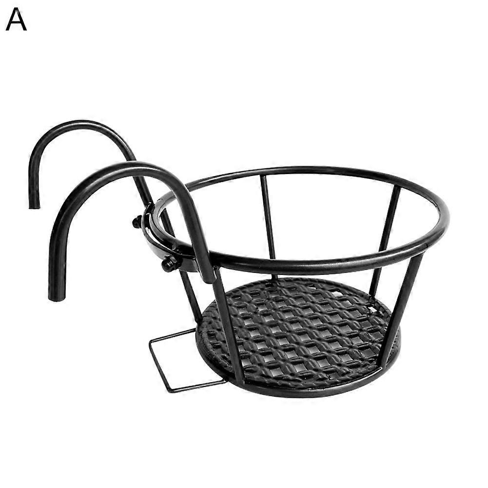 נשלף ברזל תלוי פרח צמח עציץ מרפסת מעקה מתלה מדף מתלה JIKAIX