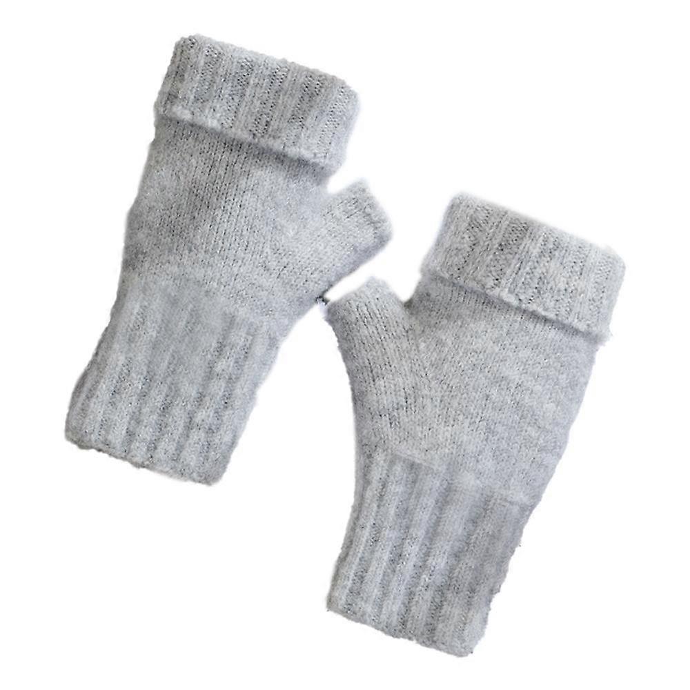 Merino open-fingered knitted gloves