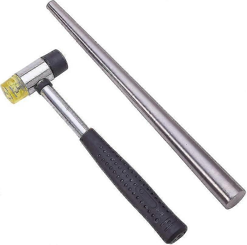 Pandahall Elite 1 Set Steel Rings Mandrel Bend Stick  Rhandle Hammer Forming Craft Tool