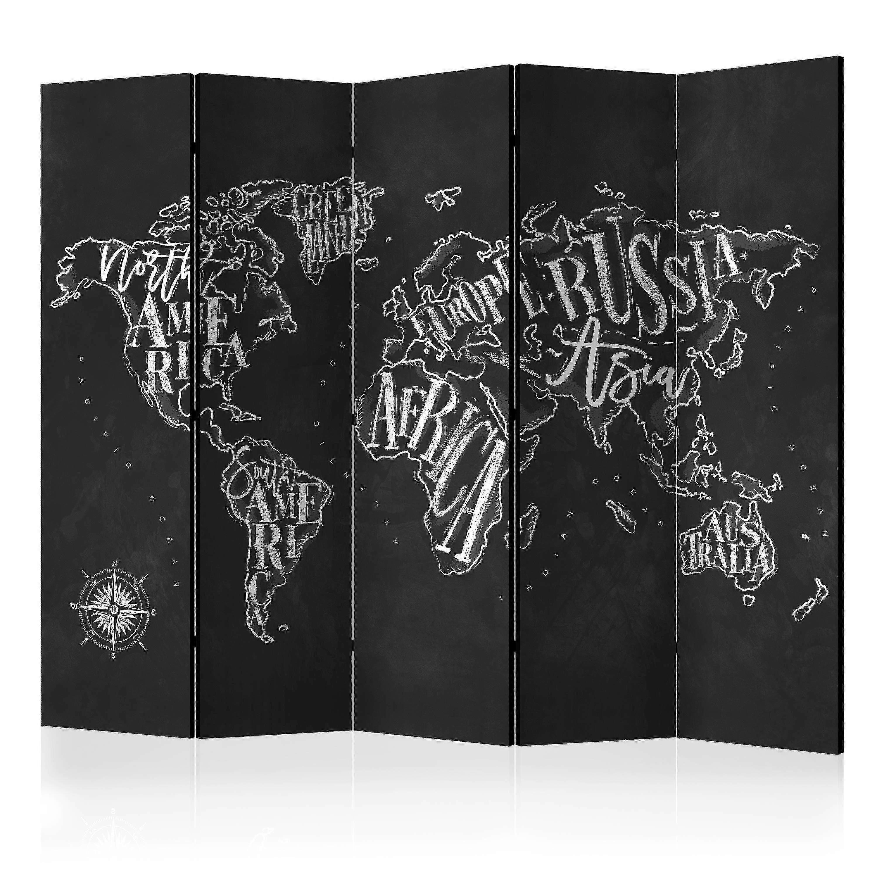 Separator de cameră - Retro Continents (Negru) II