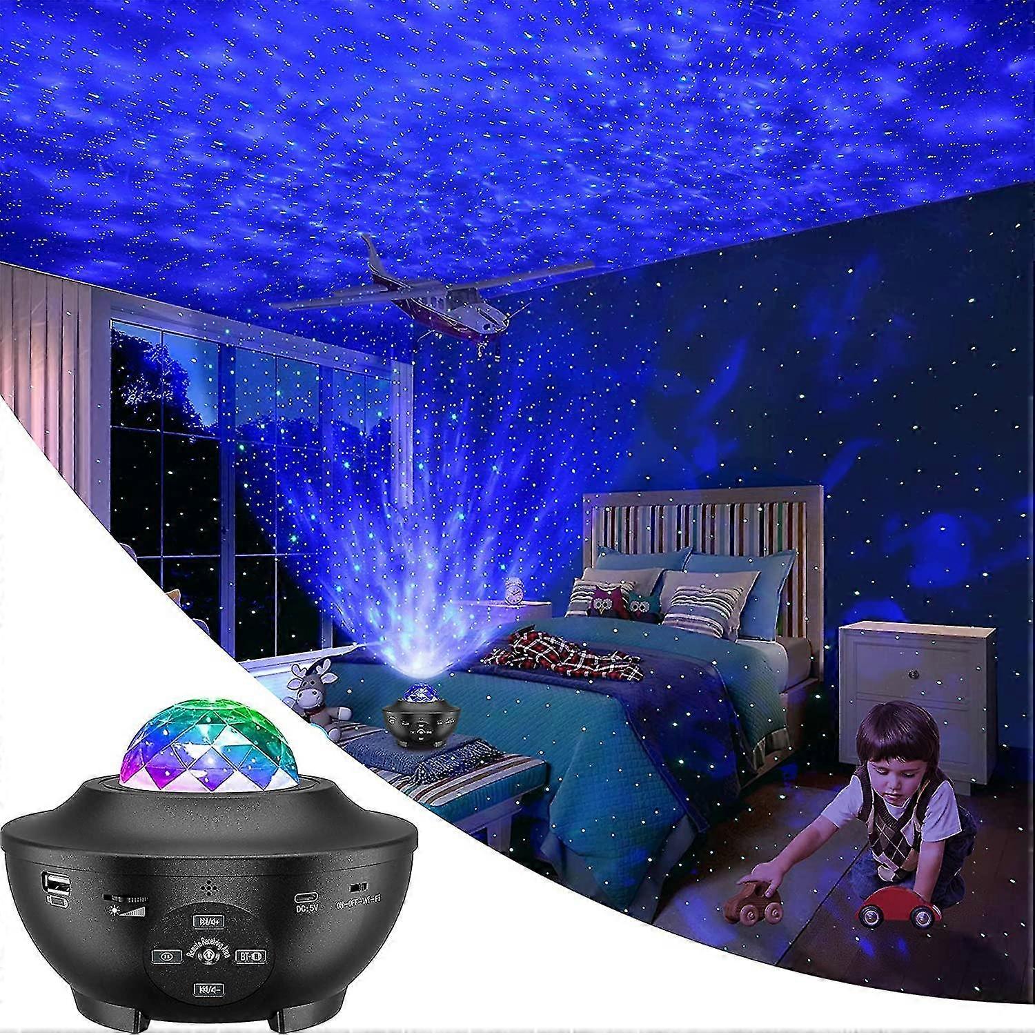 Star Sky Projector, Child Led Night Light Rotating Cloud Star Projector Lamp, 10 Colors, Remote Control Night Lights