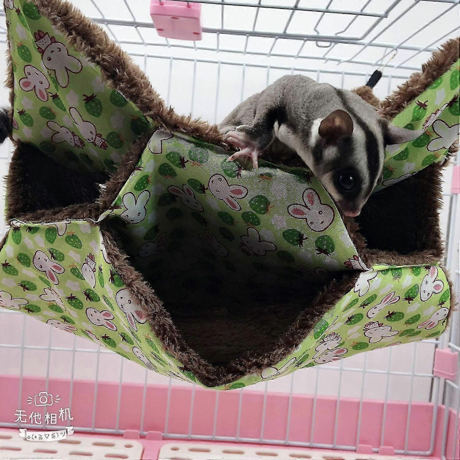 Small Pet Hammock Sugar Hammock Triple Bed Mouse Hammock Guinea Pig Ferret Tunnel Small Animal Comfo