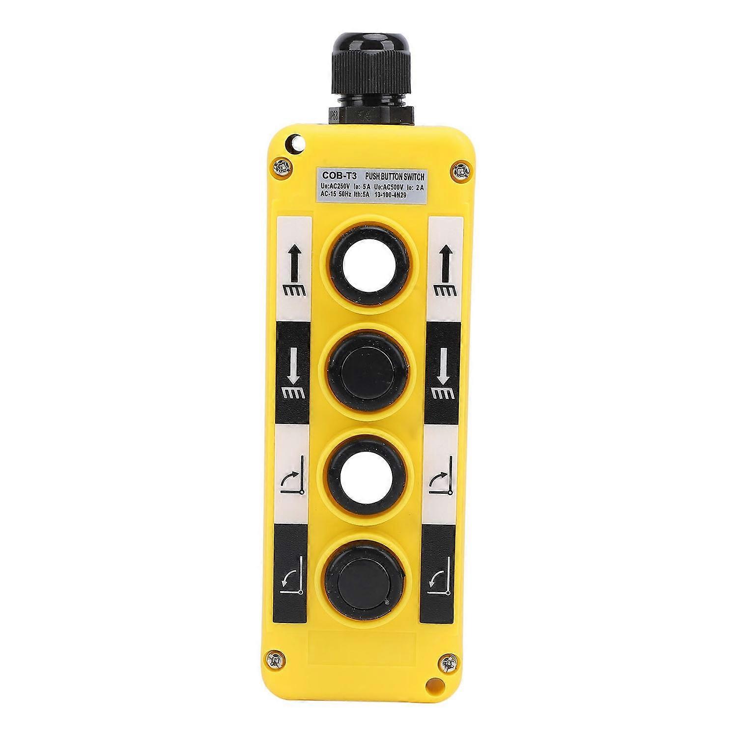 Electric Hoist Crane Pushbutton Switch 4 Buttons IP68 Rainproof Industrial Hoist Crane Controller AC