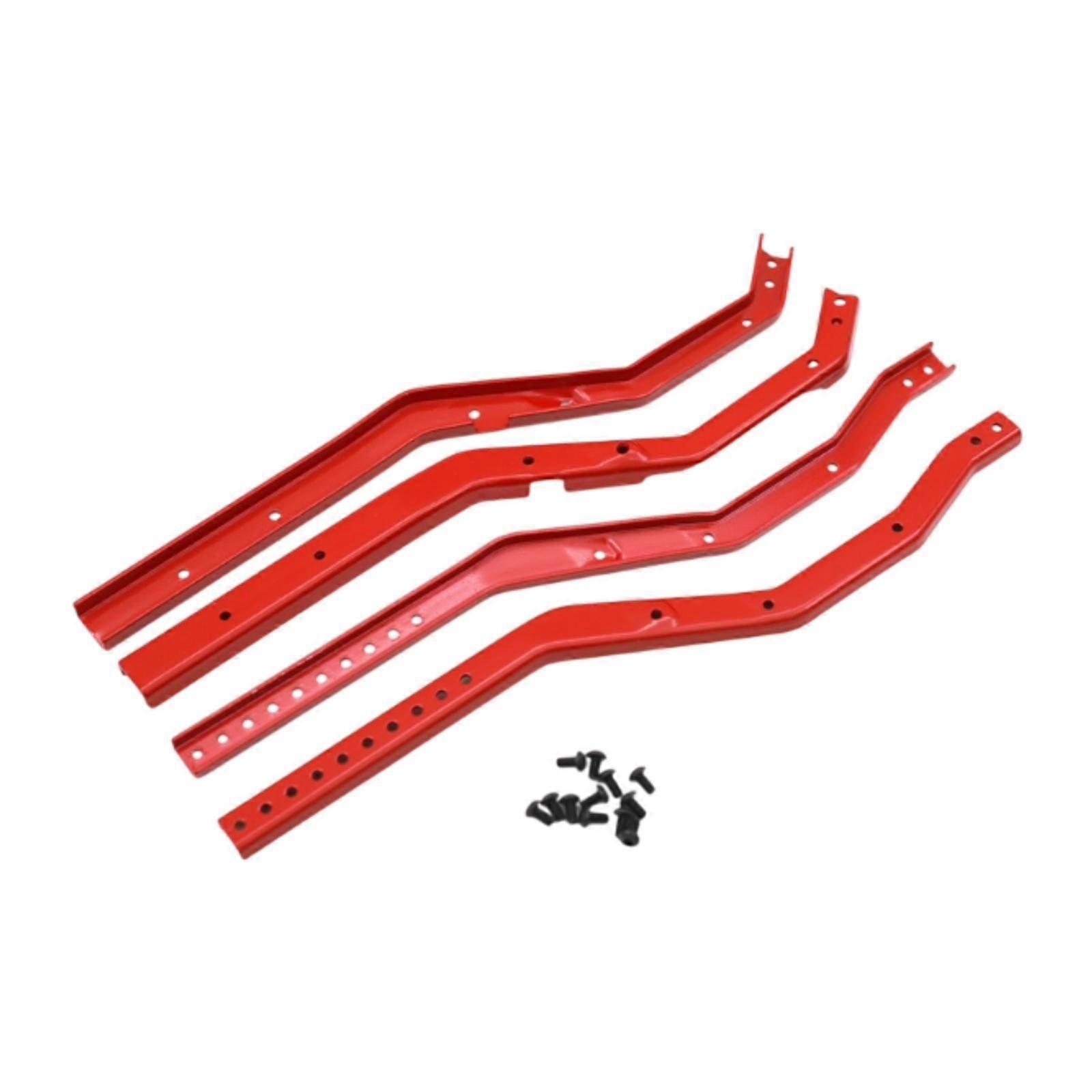4x 1/10 RC châssis châssis rails de remplacement robustes pour SCX10 III voiture crawler rouge