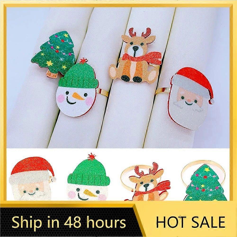 20Pcs Christmas Napkin Rings Crystal Napkin Rings Holders For Christmas Dinning Wedding Receptions Thanksgiving And Home Kitchen