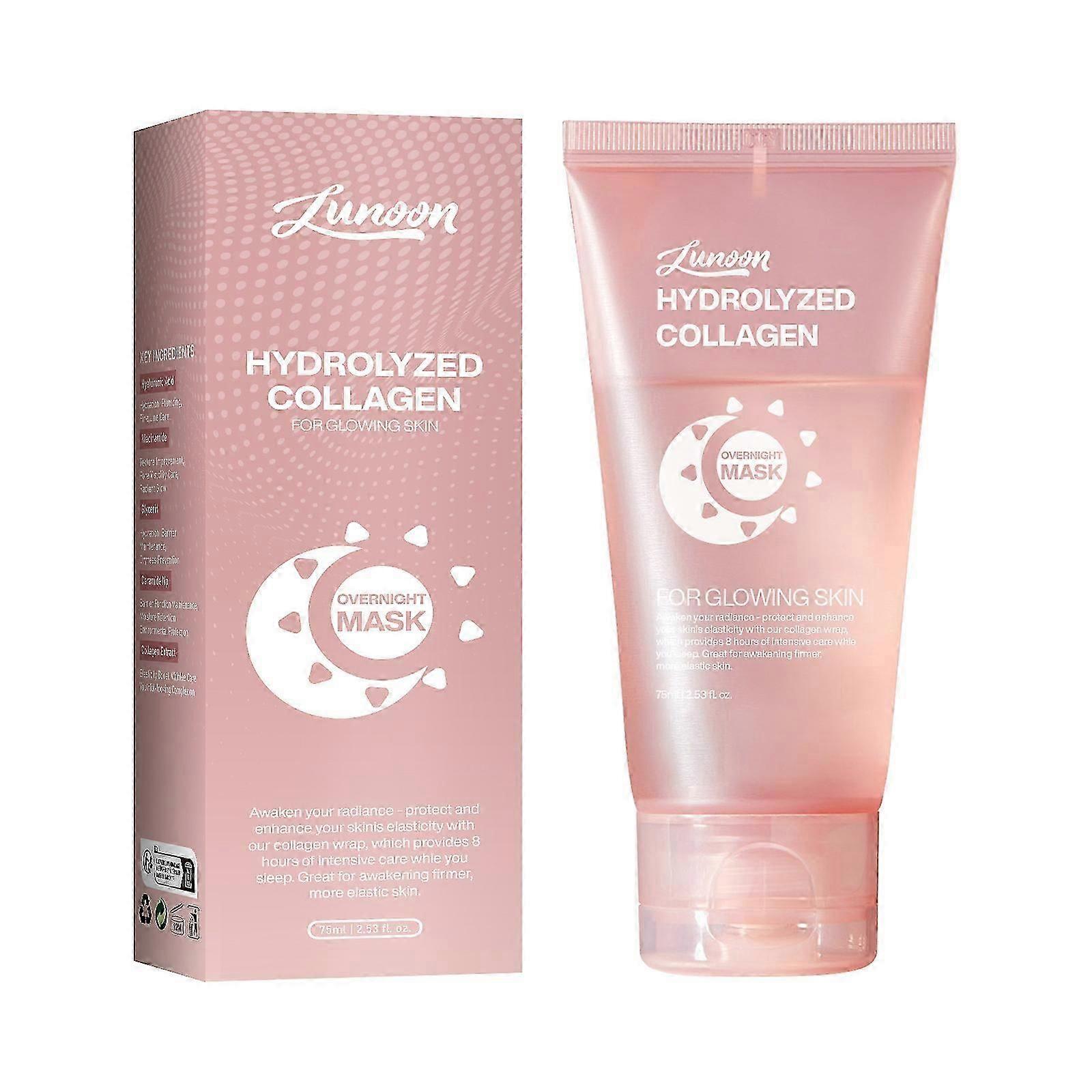 قناع الكولاجين الليلي للتغليف ، قناع التغليف بالكولاجين بين عشية وضحاها ، قناع الكولاجين يقشر ، يجعل البشرة متوهجة مرونة شد